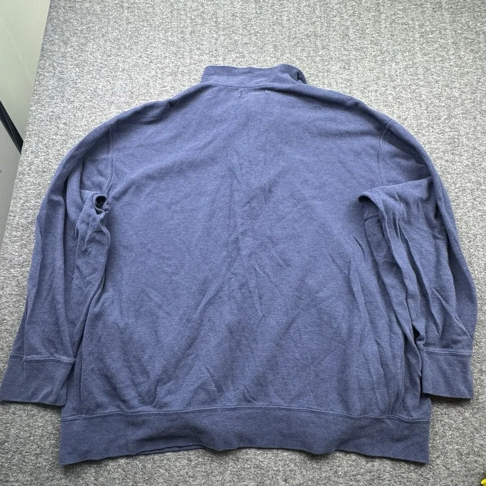 Vtg Polo Ralph Lauren Sweater Men's Sz 4XB Blue 1/4 Zip Pullover Logo‎ *Hole*